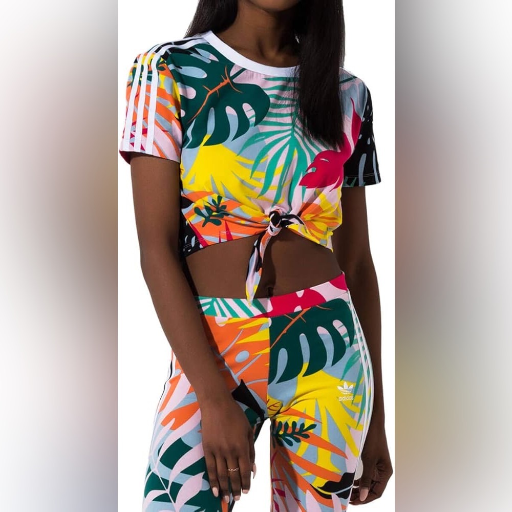 Adidas Farm Tropical Palm Crop Top
